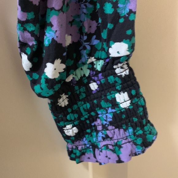 LOFT  Floral Smocked Flounce Dress - Size Small - Picture 6 of 14